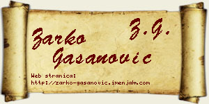 Žarko Gašanović vizit kartica